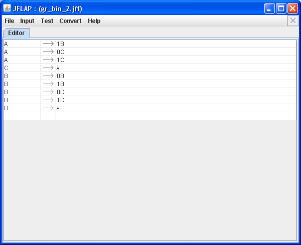 JFlap - Grammatik