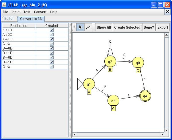 JFlap - Grammatik