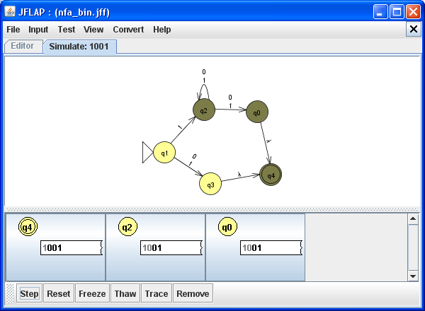 JFlap - Nichtdeterminischer Automat