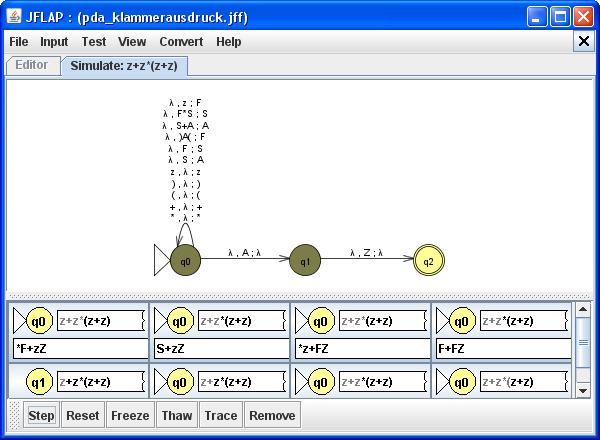 JFlap - Ableitung