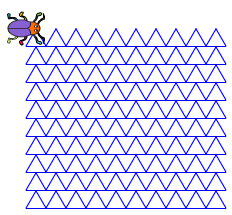 Käfer Karl hat ein Feld aus Dreiecken gezeichnet