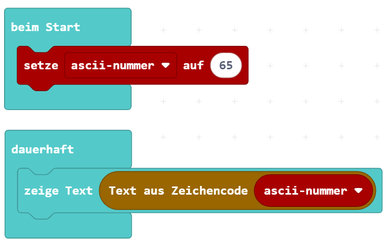 MakeCode-ASCII-Anzeige-A